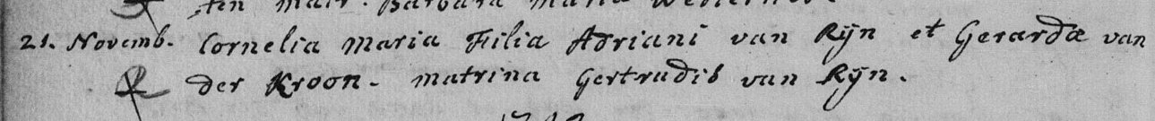 Cornelia Maria van Rijn 1741 doopboek