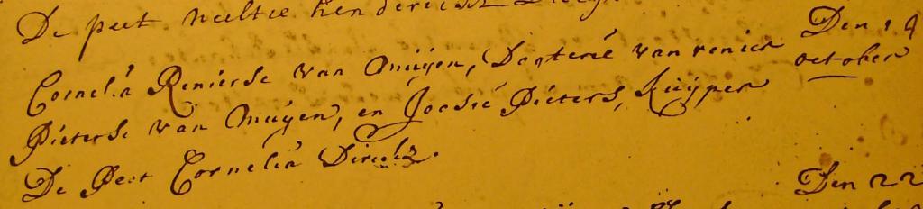 Cornelia Renierse van Muijen doopboek