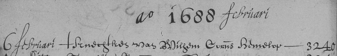 Cornelis Hemelop 1685 begraafboek