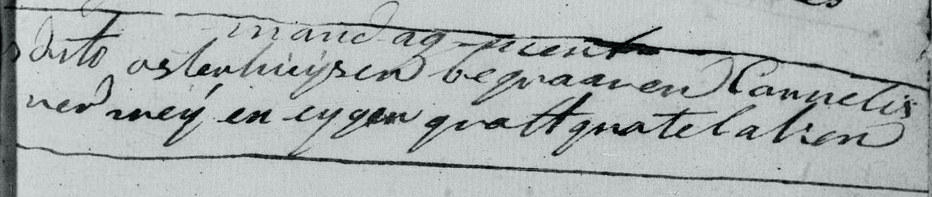 Cornelis Jacobs Verweij begraafboek