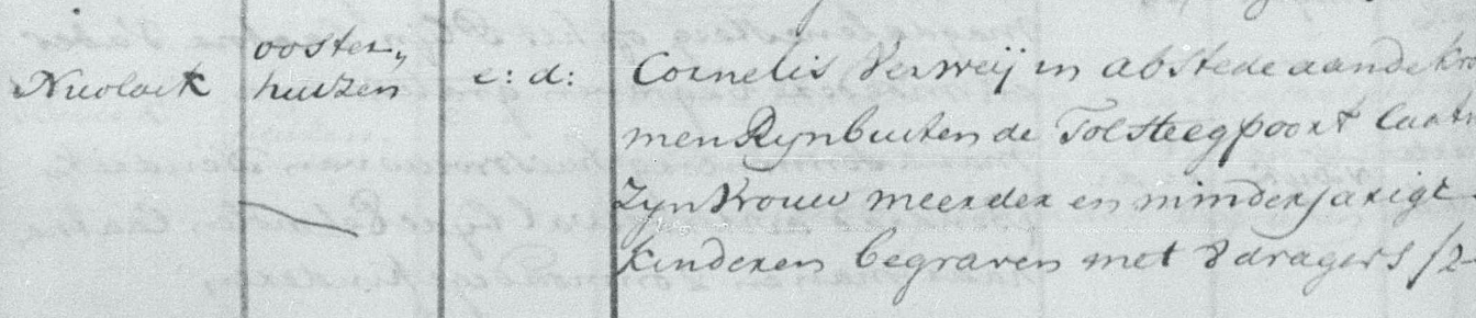 Cornelis Jacobs Verweij register van overledenen Momboirkamer