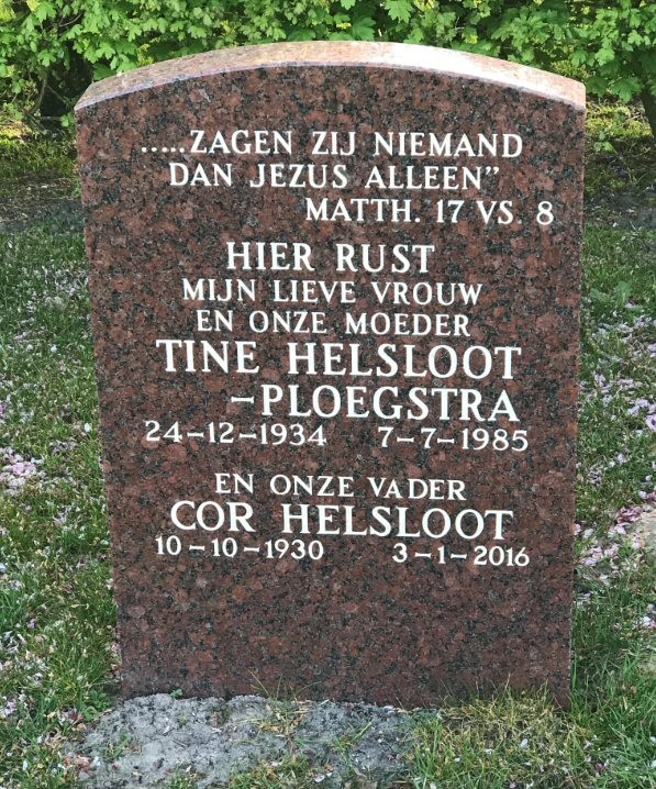 Cornelis Jan Helsloot 1930 grafsteen