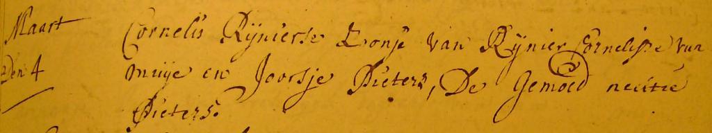 Cornelis Rijnierse van Muijen doopboek