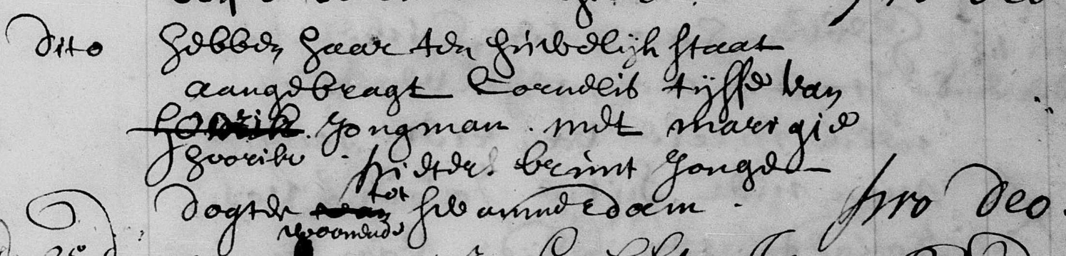 Cornelis Thijsz van Hoorik x Cornelis Thijsz Brandt ondertrouwboek