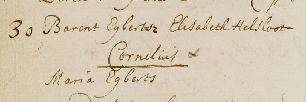 Cornelius 1727 doopregister