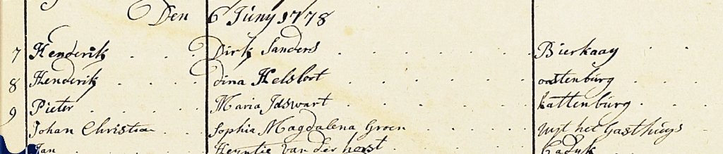Dina Helsloot 1778 begraafregister
