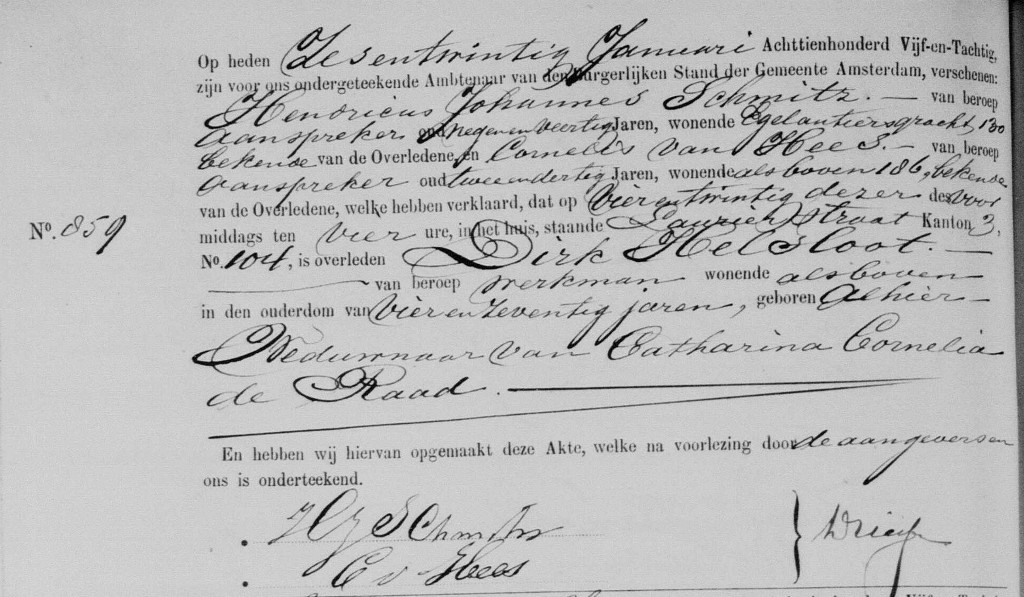 Dirk Helsloot 1811 overlijdensakte