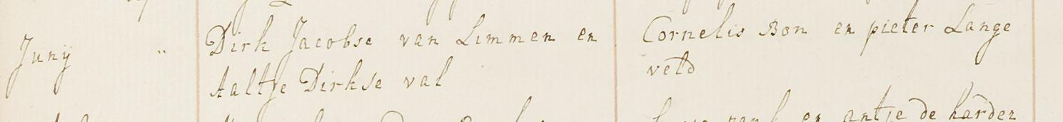 Dirk Jacobse van Limmen x Aaltje Dirkse Val huwelijksregister
