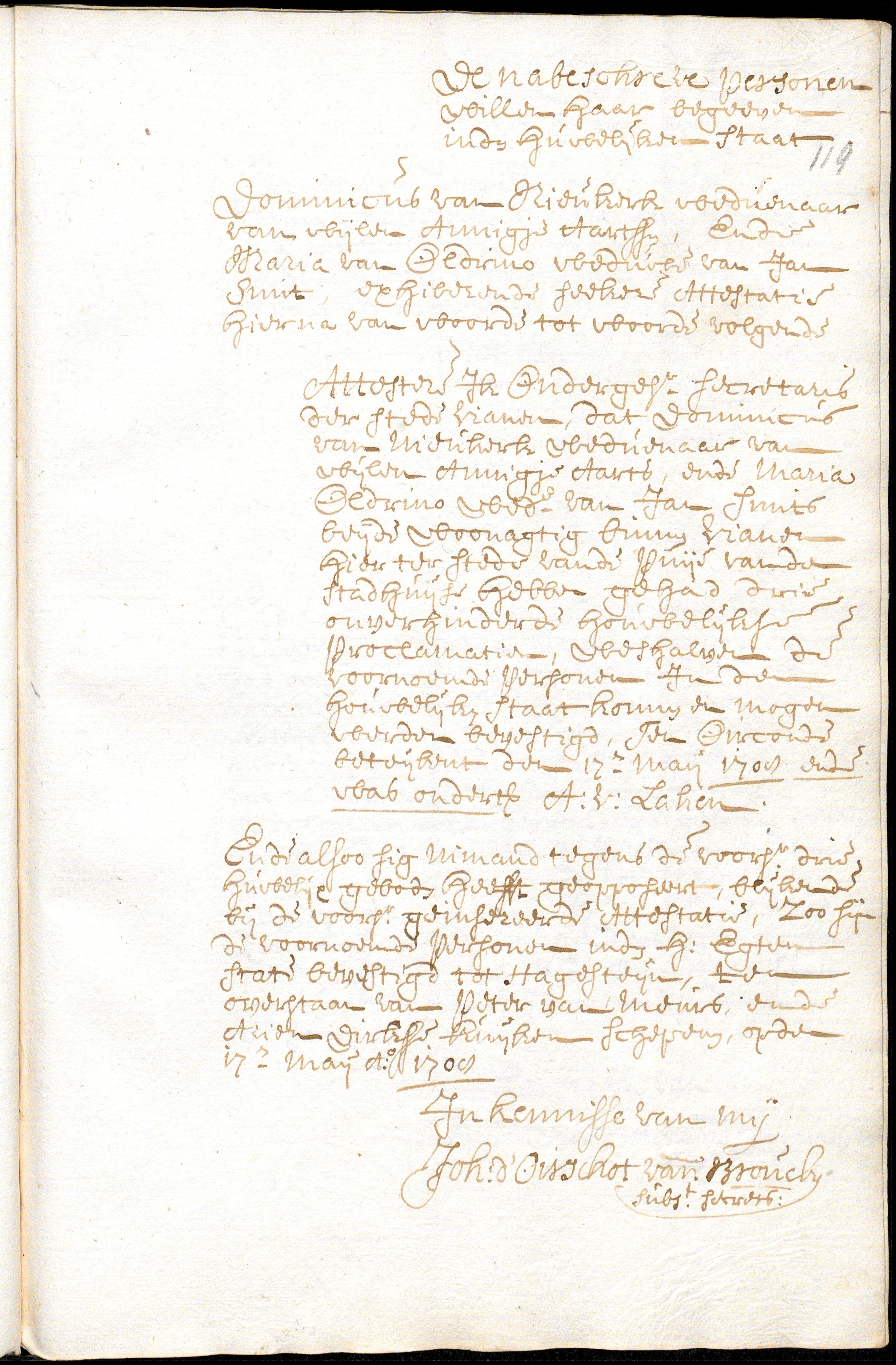 Dominicus Gerrit van Nieukerck x Maria van Alderinnen trouwboek Hagestein