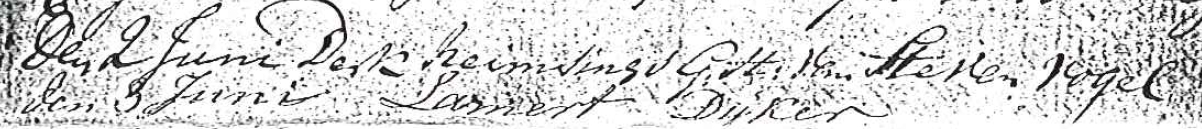 Dorothea Heiming begraafboek