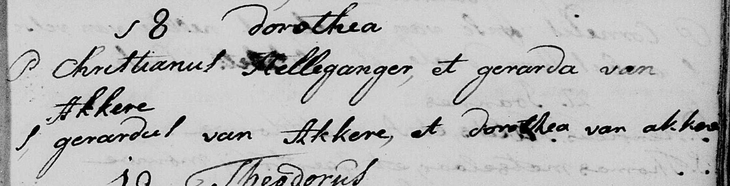 Dorothea Helleganger 1773 doopboek