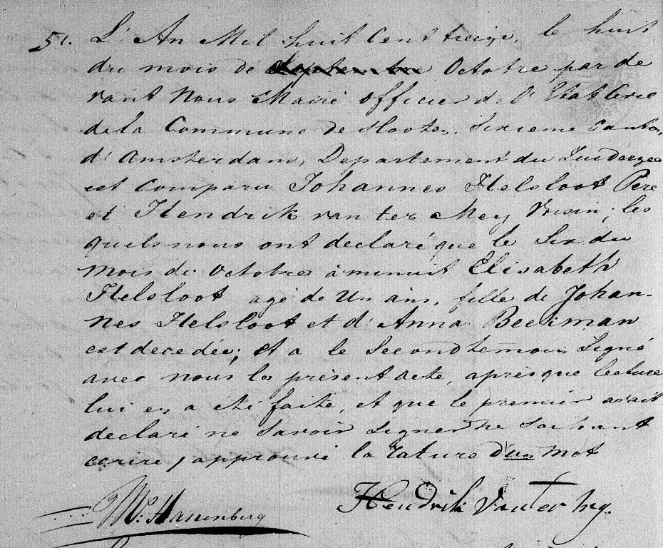 Elisabeth Helsloot 1812 overlijdensakte