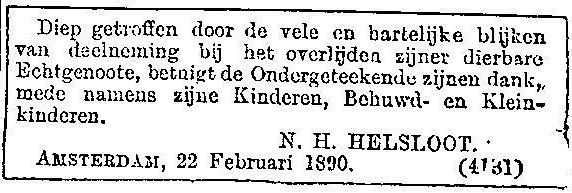 Elisabeth Kaatee dankbetuiging