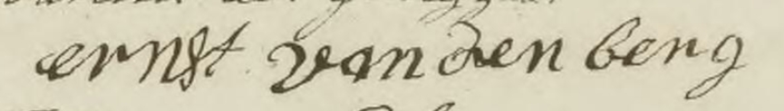 Ernst van den Berg handtekening