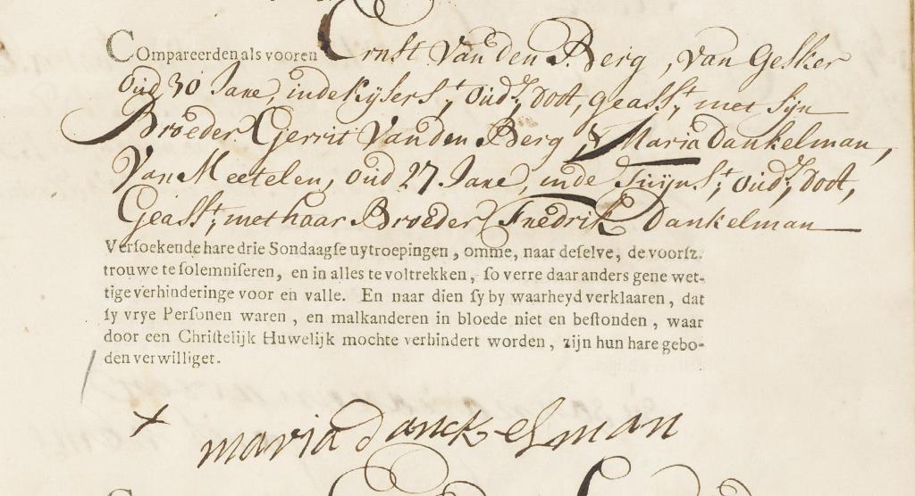 Ernst van den Berg x Maria Dankelman ondertrouwakte