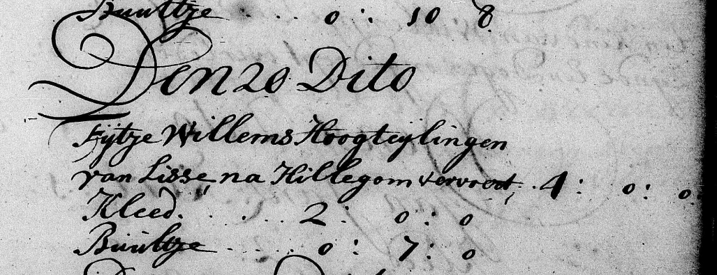 Fijtje Willems Hoogteijling impost op begraven