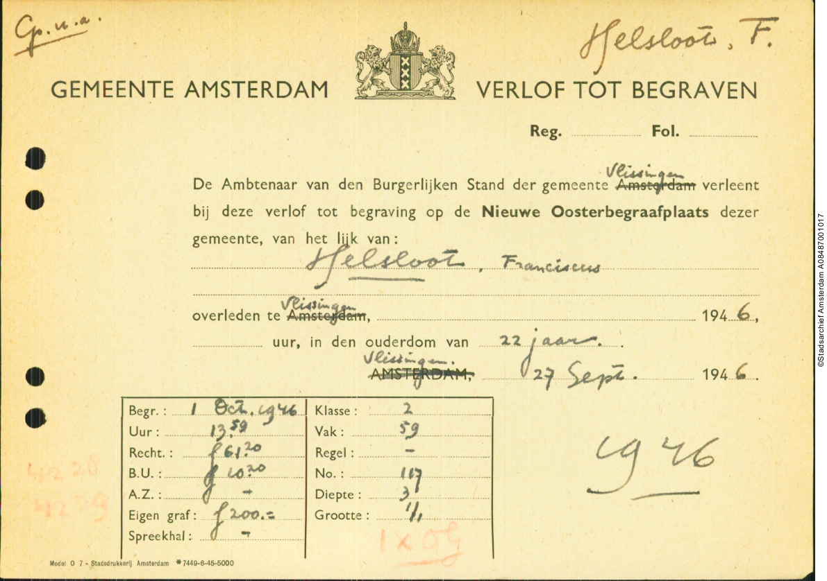 Klik voor foto in apart venster franciscus_helsloot_1924_begraafverlof.jpg
