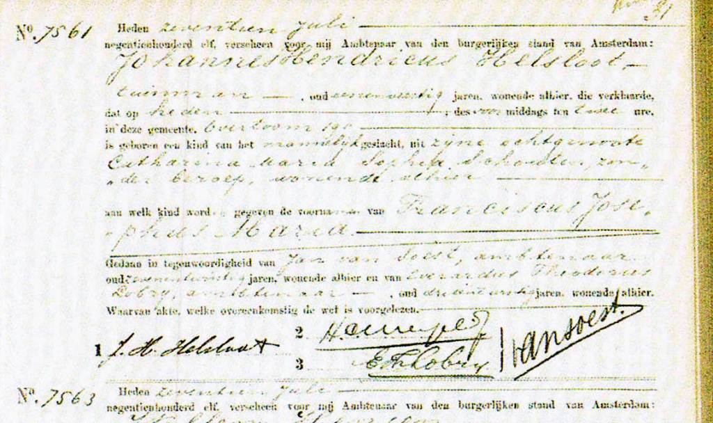 Klik voor foto in apart venster franciscus_josephus_maria_helsloot_1911_geboorteakte.jpg