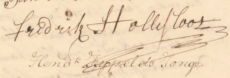 Fredericus Plip Hollelsloot handtekening
