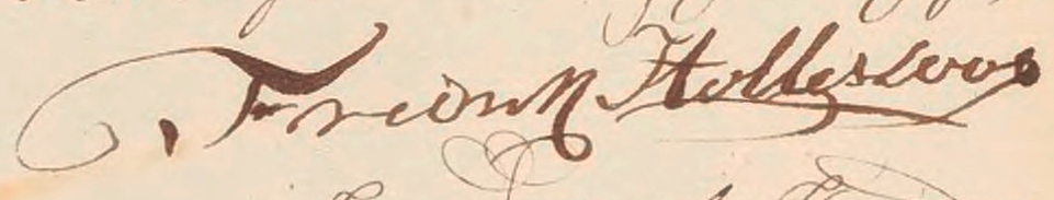 Frederik Hollesloot 1714 handtekening