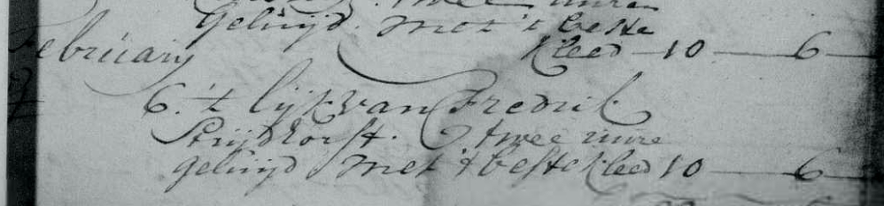 Frederik Strijdhorst begraafboek