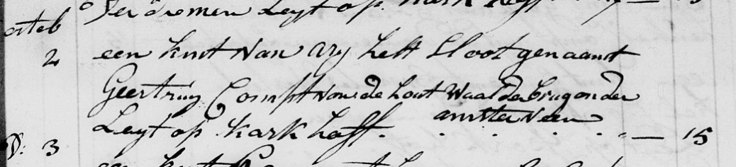 Geertrui Helsloot 1744 impost op begraven Diemen