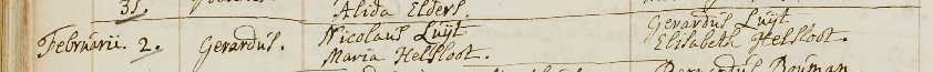 Geradus Luijt 1770 doopboek