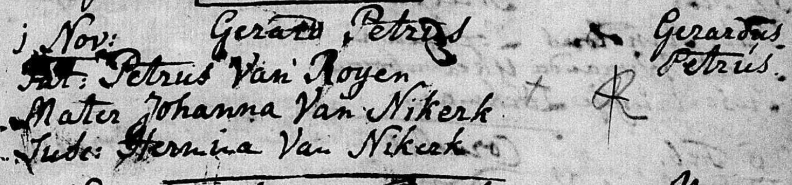 Gerard Petrus van Rooijen doopboek