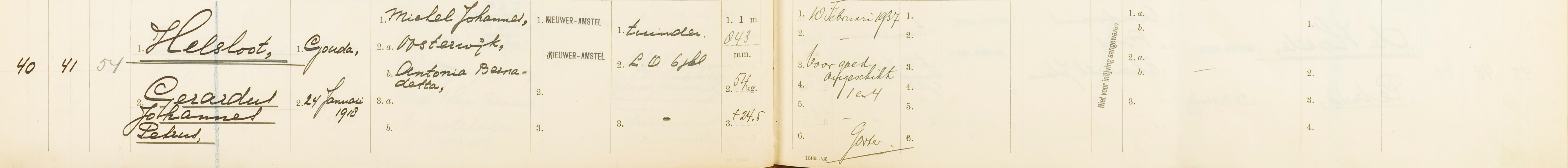 Gerardus Johannes Petrus Helsloot 1918 militieregister