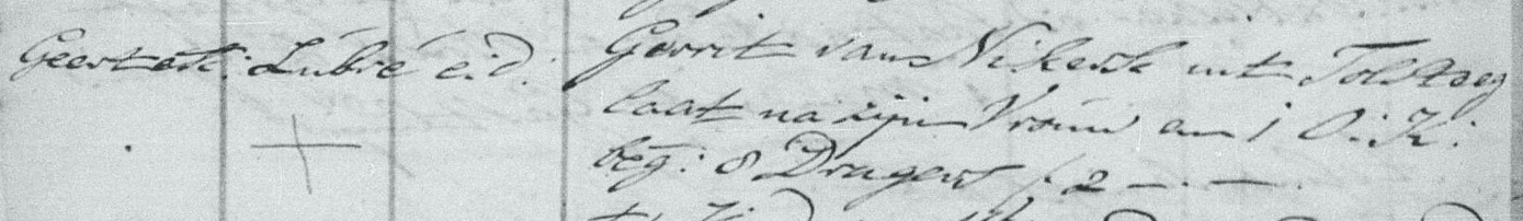 Gerardus van Niekerk register van overledenen Momboirkamer