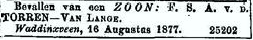 Gerardus van Torren 1877 geboorteadvertentie
