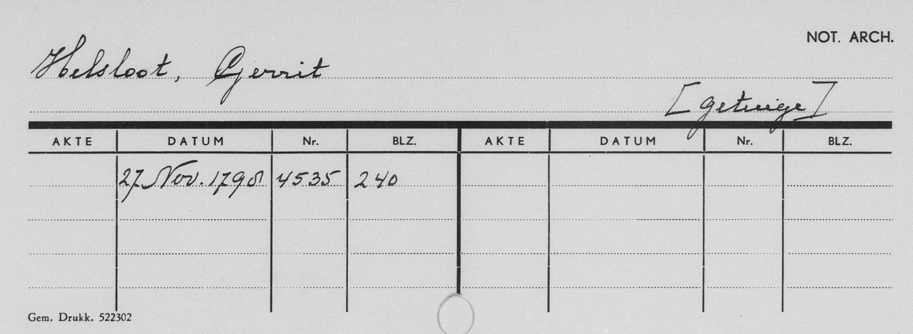 Gerhardus Helsloot 1765 index notarieel archief Den Haag III
