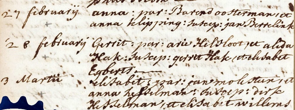 Gerrit Helsloot 1749 doopakte