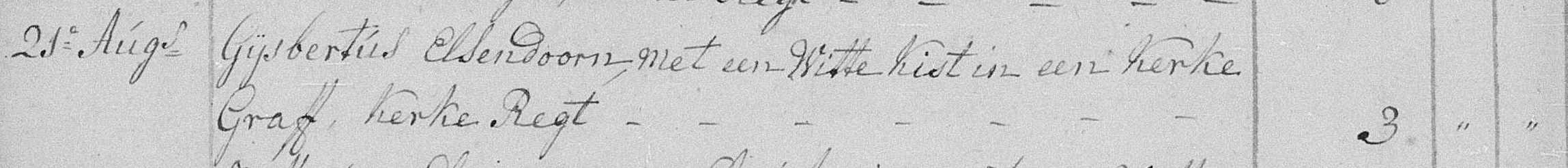 Gijsbertus Elsendoorn begraafboek