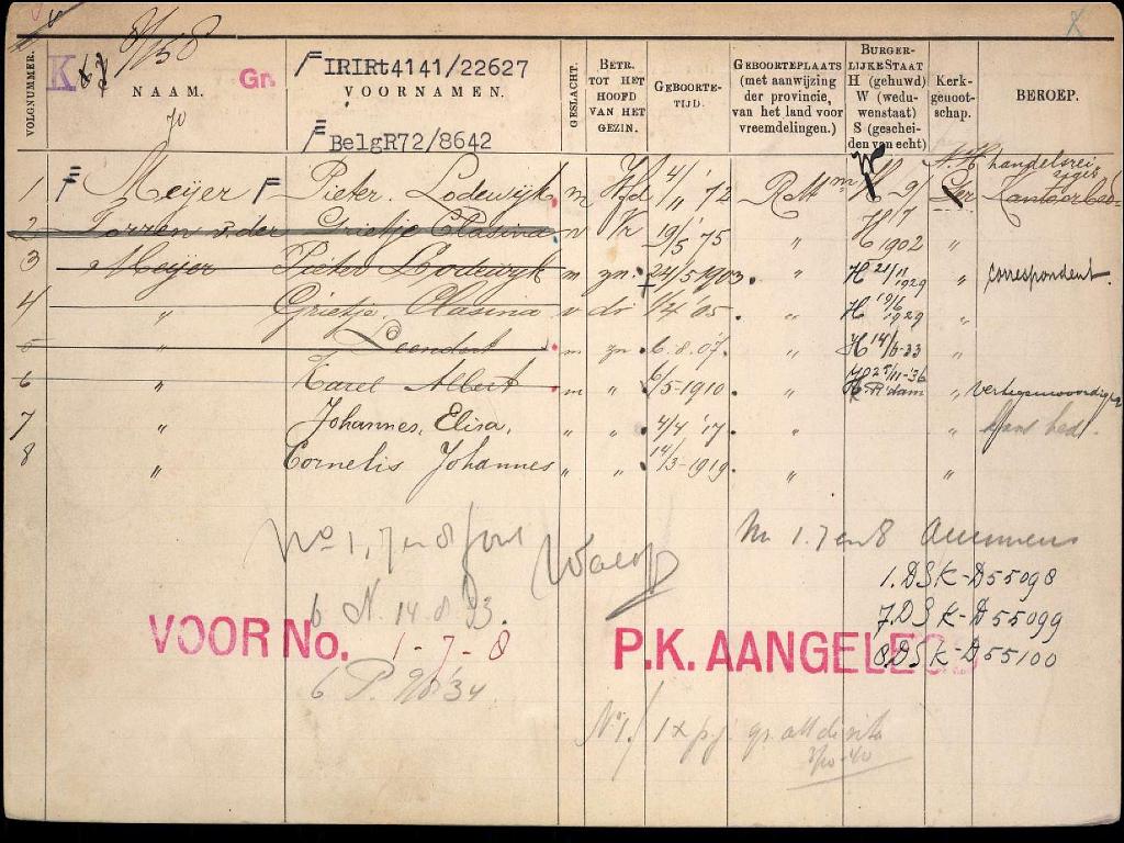 Grietje Clasina van der Torren 1875 gezinskaart I