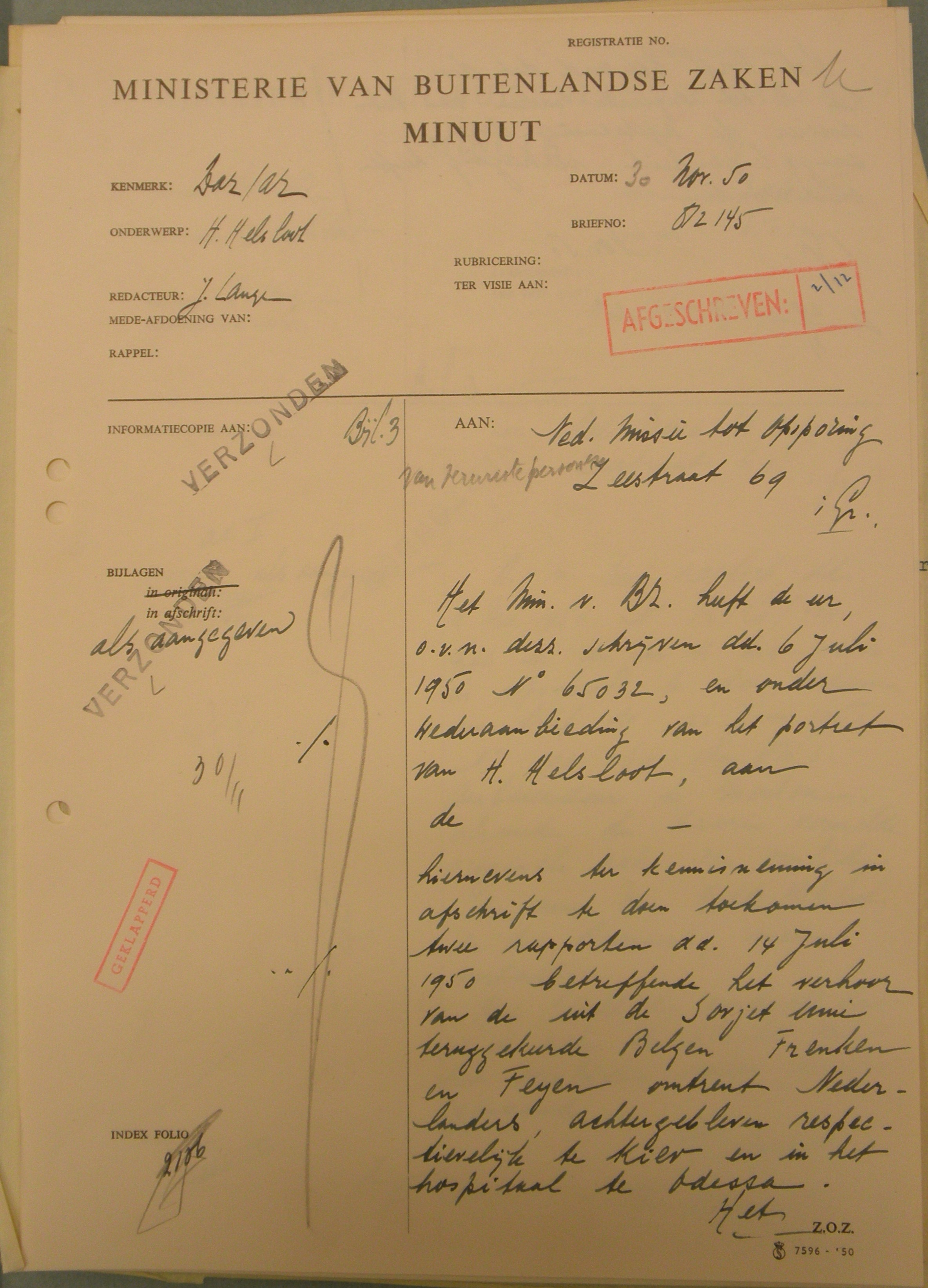Hedde Helsloot 1920 opsporing en vermissing van krijgsgevangenen I