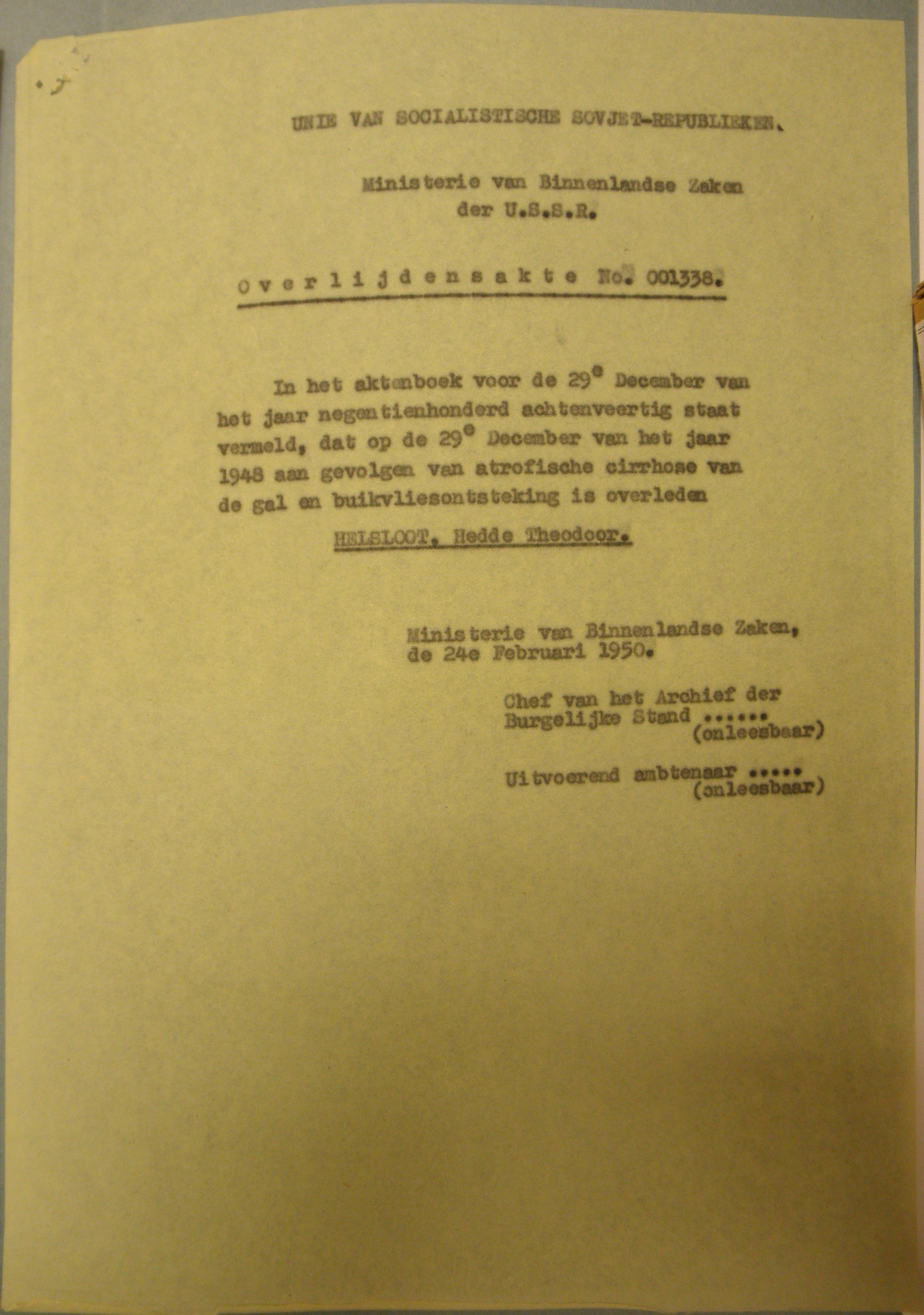 Hedde Helsloot 1920 opsporing en vermissing van krijgsgevangenen VII