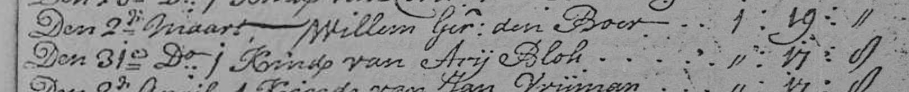 Hendrick Blok 1746 begraafboek