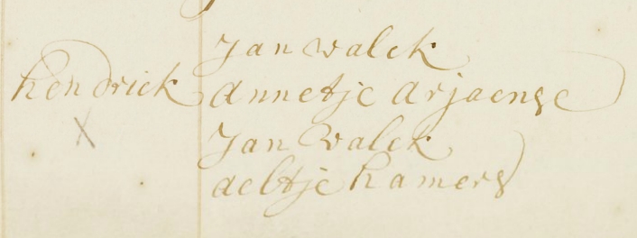 Hendrick Valck doopboek
