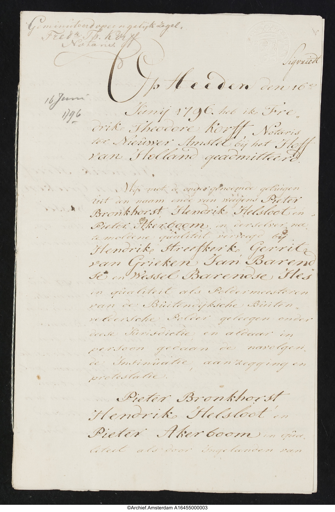 Hendricus Helsloot 1736 geschil obligatie 1796 I