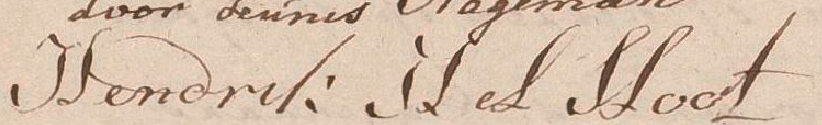 Hendricus Helsloot 1736 handtekening