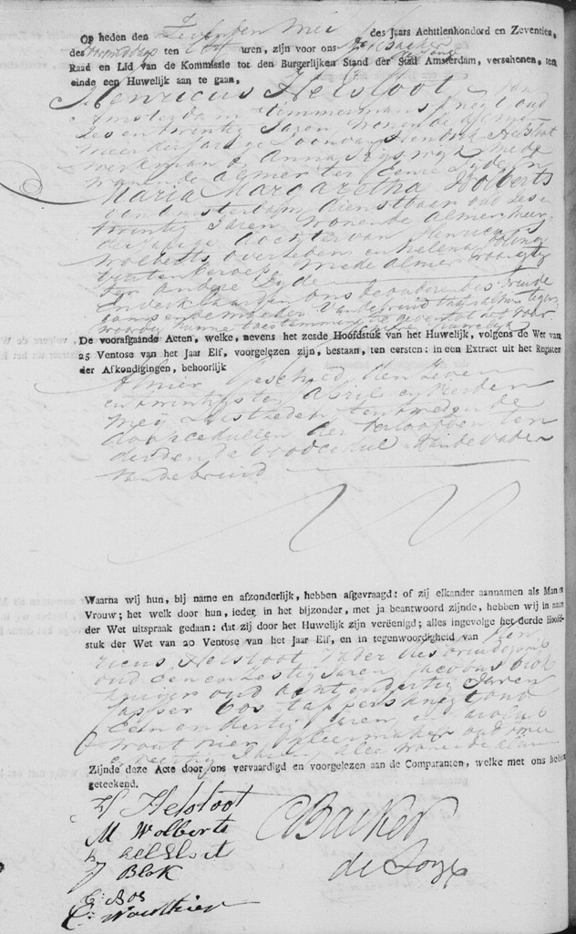 Hendricus Helsloot 1791 huwelijksakte