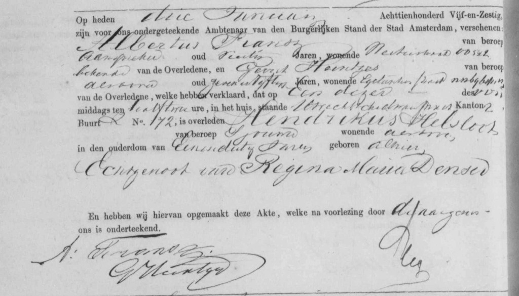 Hendricus Helsloot 1833 overlijdensakte