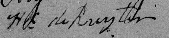 Hendrik de Ruyter handtekening