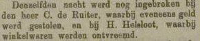 Hendrik Helsloot 1837 diefstal ; Zierikzeesche Nieuwsbode 20-01-1906
