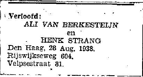 Hendrik Johannes van der Torn 1913 verlovingsadvertentie
