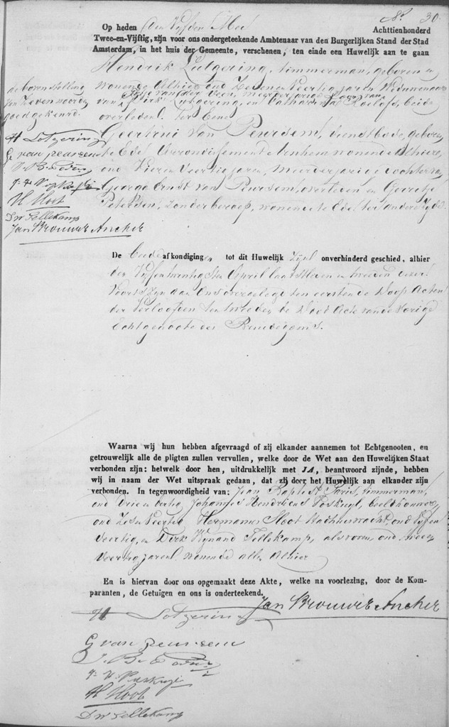 Hendrik Lotgering 1804 huwelijksakte