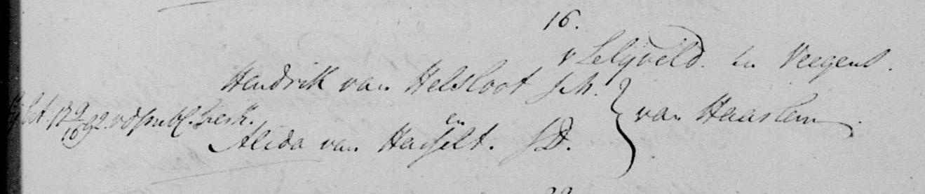 Hendrik van Helsloot 1766 trouwboek 1792