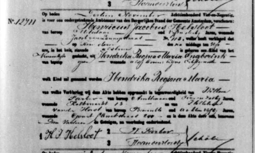 Hendrika Regina Maria Helsloot 1894 geboorteakte