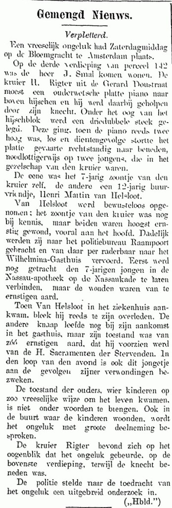 Henri Martin Helsloot 1894 Schiedamsche Courant 23 april 1907